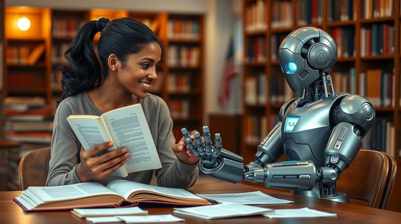 Friend or Foe? The Truth About AI’s Growing Role in Schools b27 03 flux schnell a young adult woman with bright facial features a 0