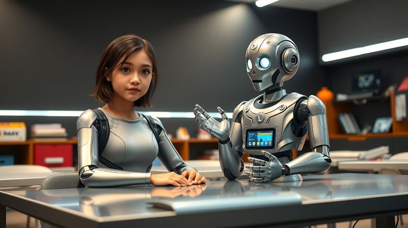 Friend or Foe? The Truth About AI’s Growing Role in Schools b27 09 flux schnell a young adult woman with a curious expression and 1